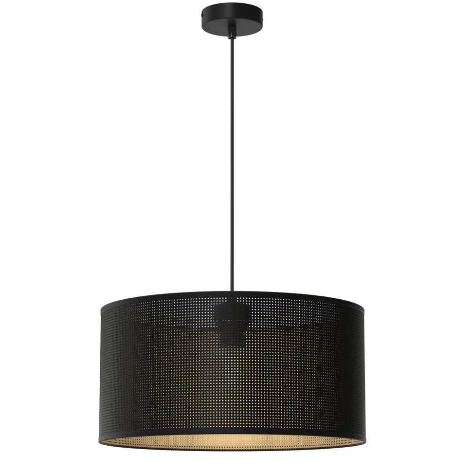 Loft Hängelampe in Schwarz Gold E27 Ø40 cm rund Metall
