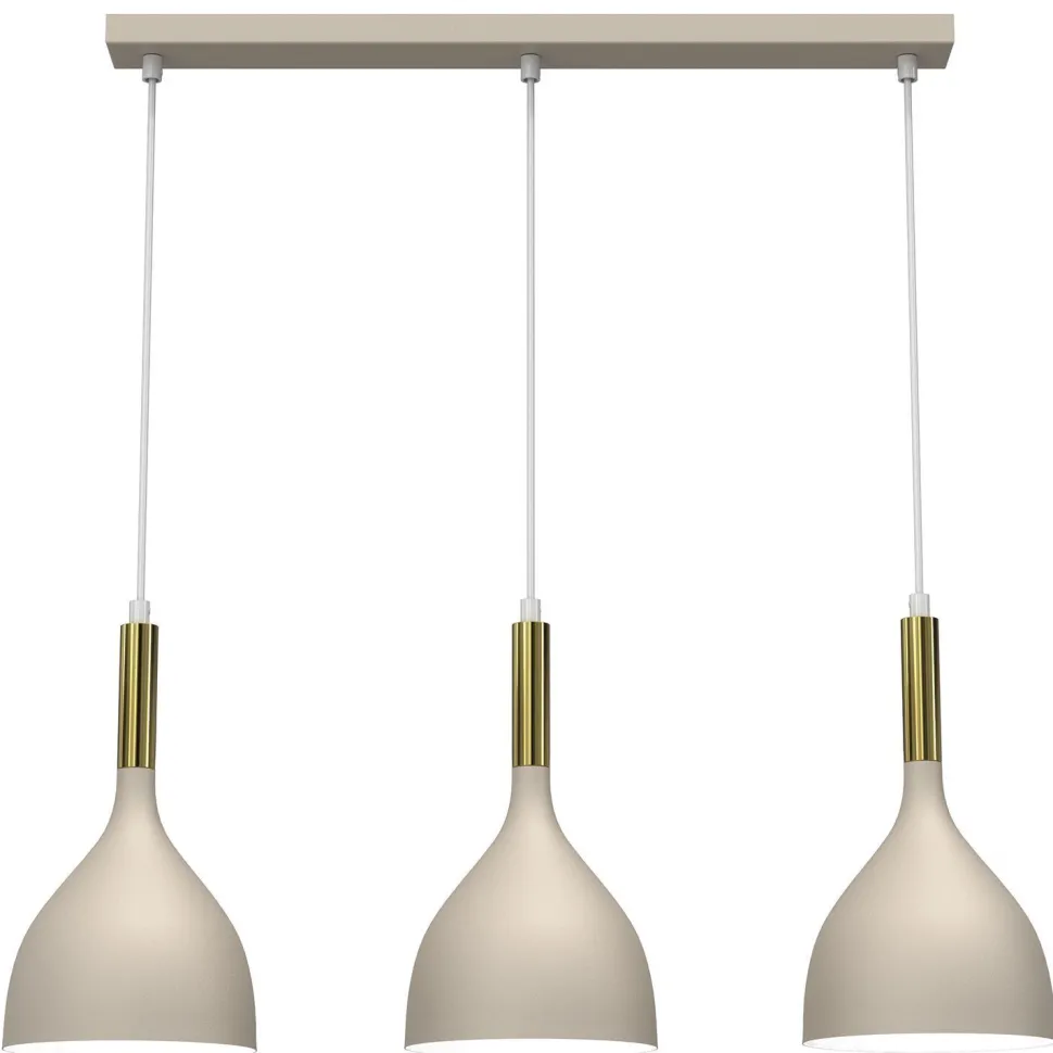 Loft Hängelampe Metall Beige Gold L:72 cm E27 stilvoll