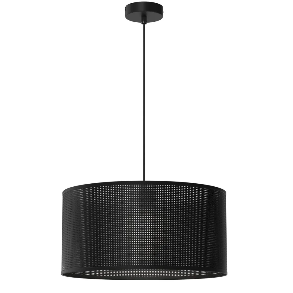 Loft Hängelampe Schwarz Metall E27 Ø40 cm rund