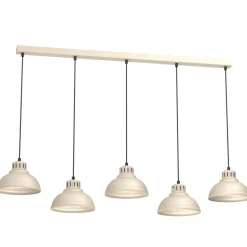 Loft Pendelleuchte Beige Metall 125 cm XXL akzentuiert