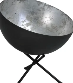 Loft Tischlampe Grau Metall Silber Ø40cm LARINO