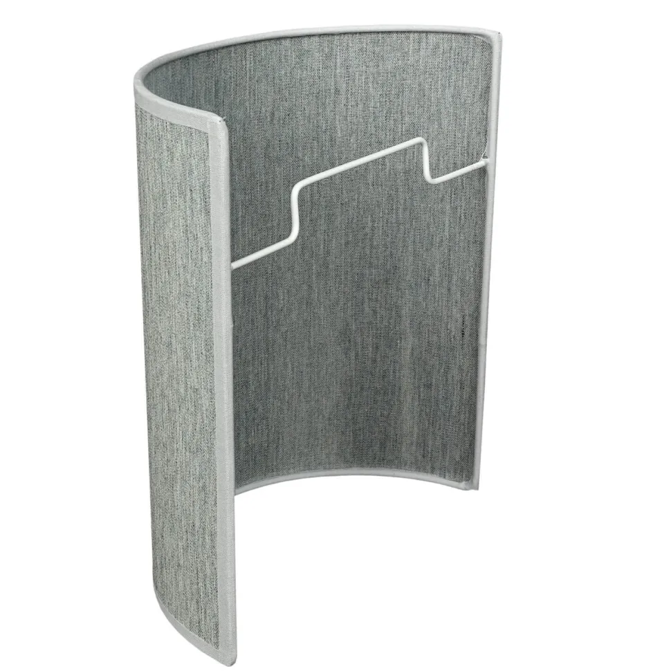 Loft Wandlampe Stoff Schirm halbrund E27 in Grau ALICE