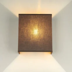 Loft Wandleuchte Stoff Schirm Taupe Loft Design E27