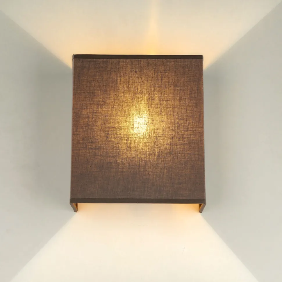 Loft Wandleuchte Stoff Schirm Taupe Loft Design E27