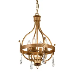 Lüster CAMELOT 10 in Gold Ø34cm kürzbar Lampe