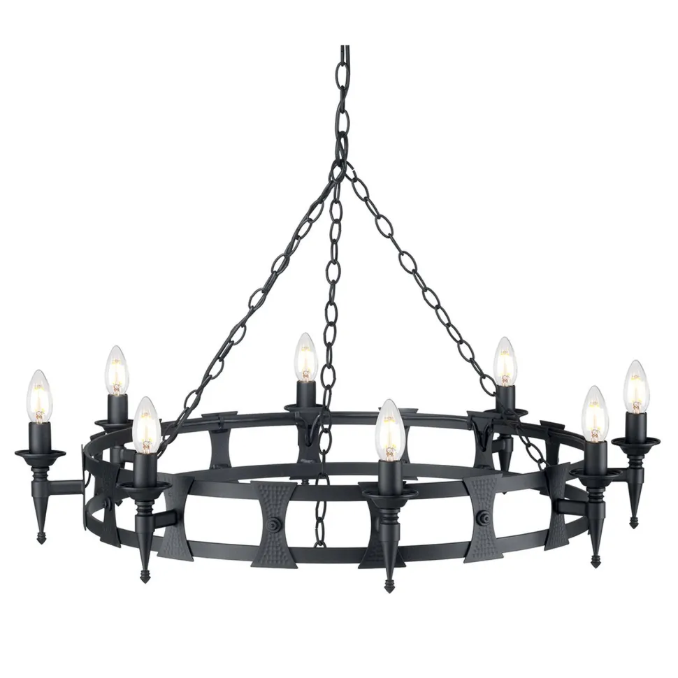 Lüster CAMELOT 7 Schwarz Ø90cm Design Lampe