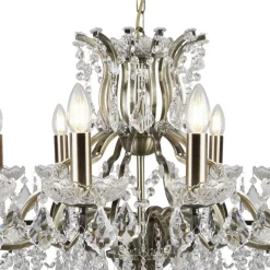 Lüster Kristall Ø 88 cm groß Messing Antik 12x E14