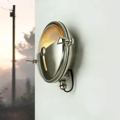 Maritime Außenleuchte Messing Ø18cm IP64 in Nickel