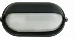 Maritime Außenwandleuchte IP44 oval B:21cm Schwarz Weiß