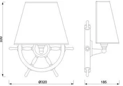 Maritime Wand Lampe Messing Steuerrad VELIERO