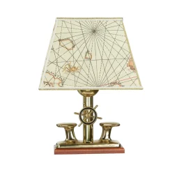 Massive Tischlampe Messing maritimes Design H:33cm