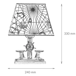Massive Tischlampe Messing maritimes Design H:33cm