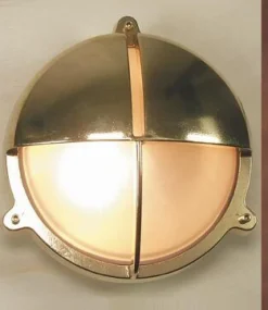 Messing LED Wandlampe rund IP54 Maritim Außen