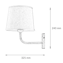 Messing Wandleuchte E27 Beige Stoff Schirm