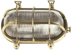 Messing Wandleuchte oval IP64 Maritim Haustür Wand