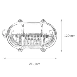 Messing Wandleuchte oval IP64 Maritim außen