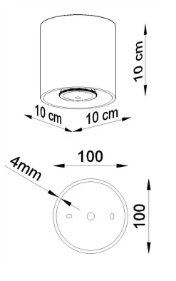 Metall Deckenlampe Anthrazit Ø10cm H:10cm klein G9