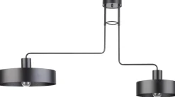 Metall Deckenlampe Schwarz 2-flammig L:115 cm E27 groß