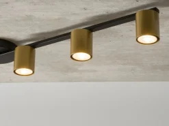 Metall Deckenleuchte Schwarz Gold GU10 Mehrflammig