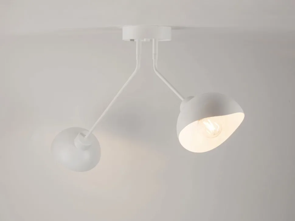 Metall Deckenleuchte Weiß 2-flmg dekorativ E27 stilvoll