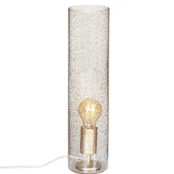 Metall Glas 40 cm hoch in Gold E27 mir Kabelschalter