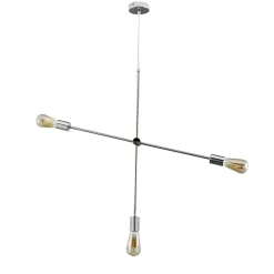 Metall Pendelleuchte in Nickel Retro verstellbar