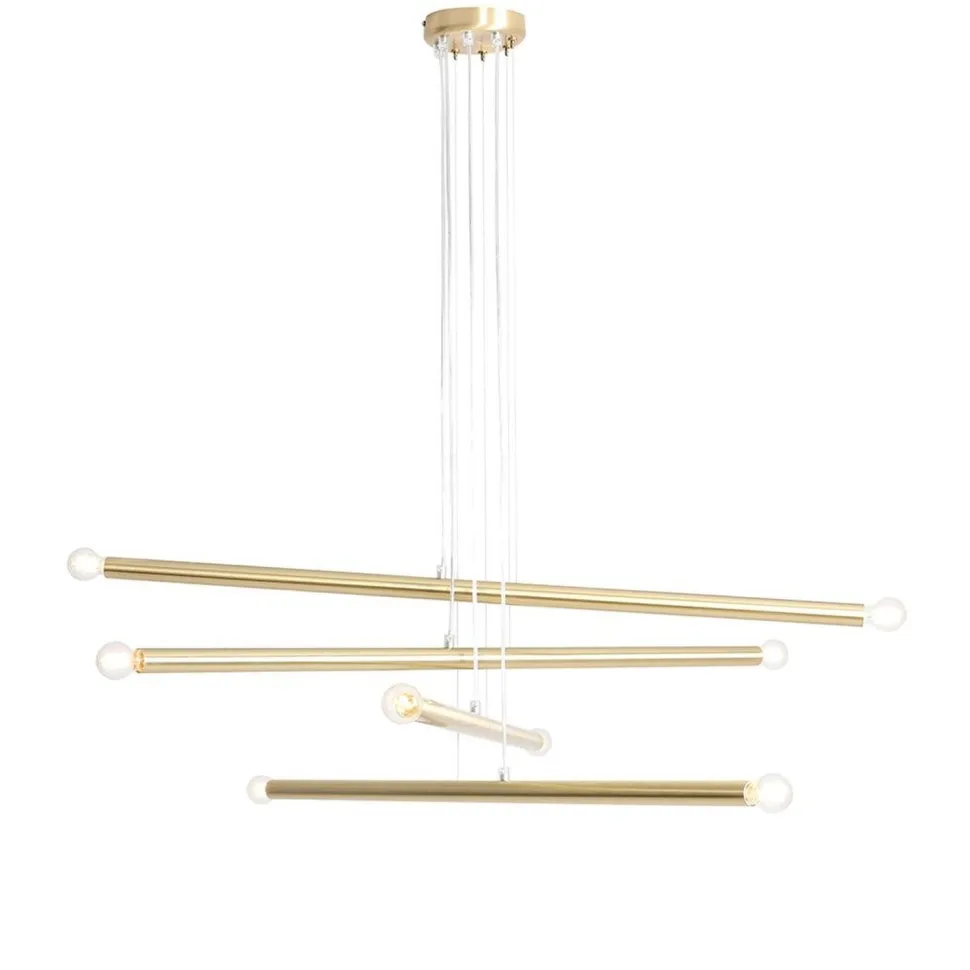 Metall Pendelleuchte Retro in Messing E14 100 cm lang