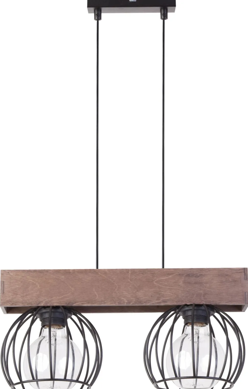 Metall Pendelleuchte Schwarz Holz Gitter E27 gemütlich