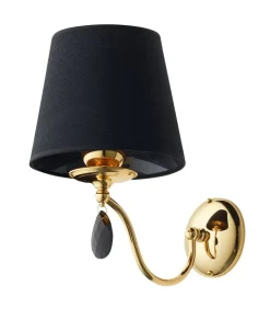 Metall Wandlampe in Messing Schwarz E27 blendarm