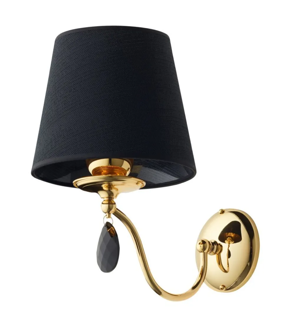 Metall Wandlampe in Messing Schwarz E27 blendarm