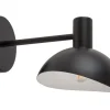 Metall Wandlampe Schwarz Weiß B:18 cm schmal E14 Modern