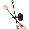 Metall Wandlampe Schwarz Gold 4-flammig B:62 cm E27