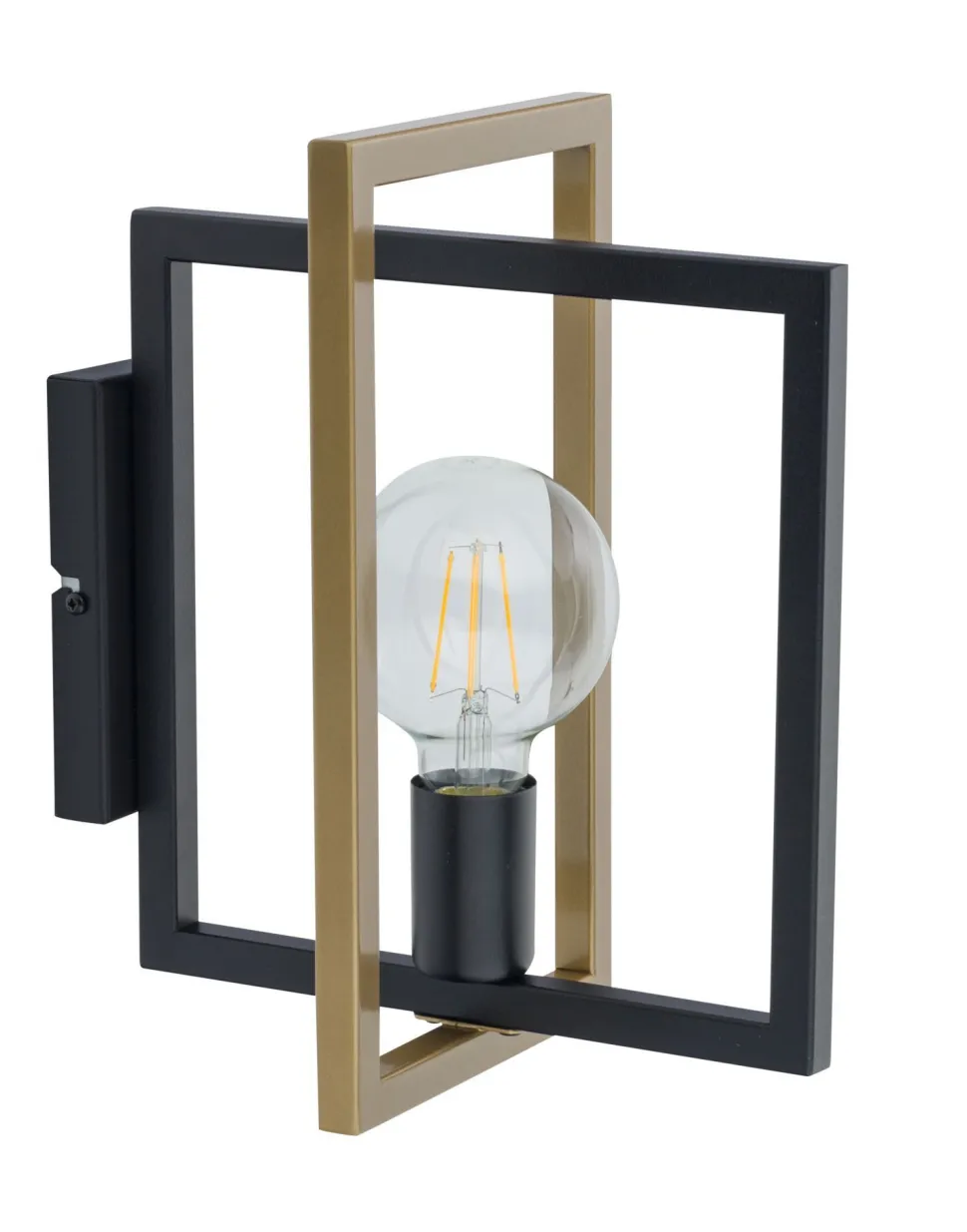 Metall Wandleuchte Schwarz Gold Modern E27 T:28 cm