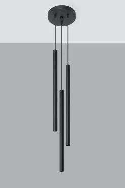 Minimalistische Hängeleuchte Schwarz Ø20cm 3x G9 PETERA