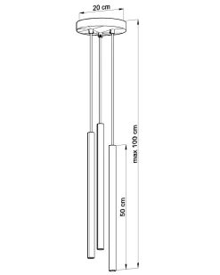 Minimalistische Hängeleuchte Schwarz Ø20cm 3x G9 PETERA