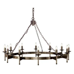 Mittelalterlicher Kronleuchter Schmiedeeisen groß Ø1,3m