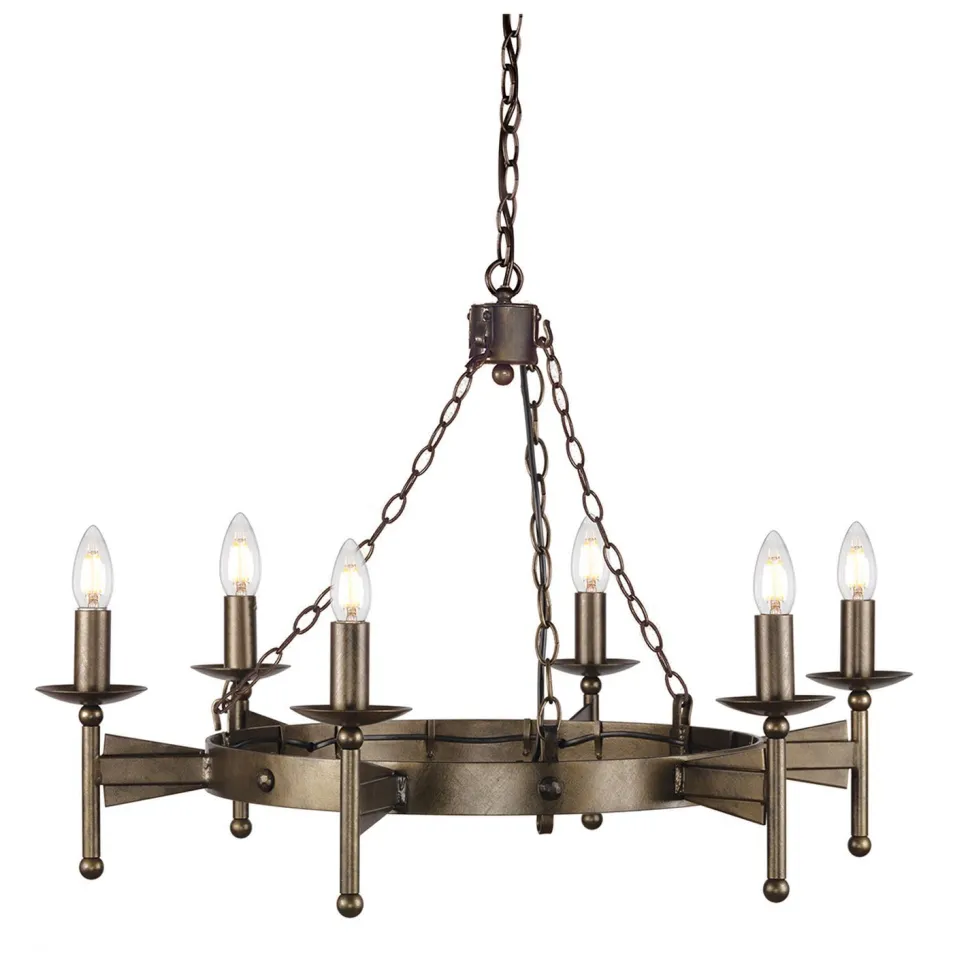 Mittelalterlicher Kronleuchter Schmiedeeisen Esszimmer