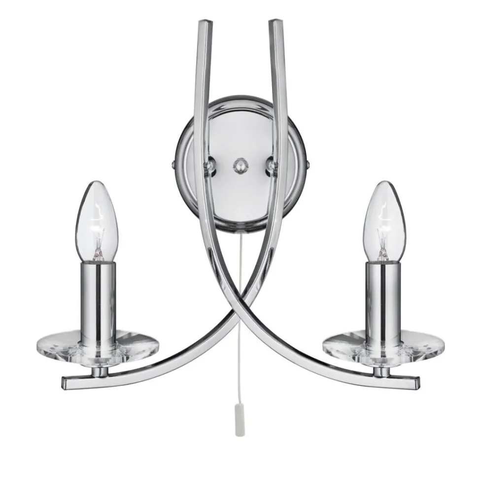 Moderne 2 flammige Wandleuchte glänzend