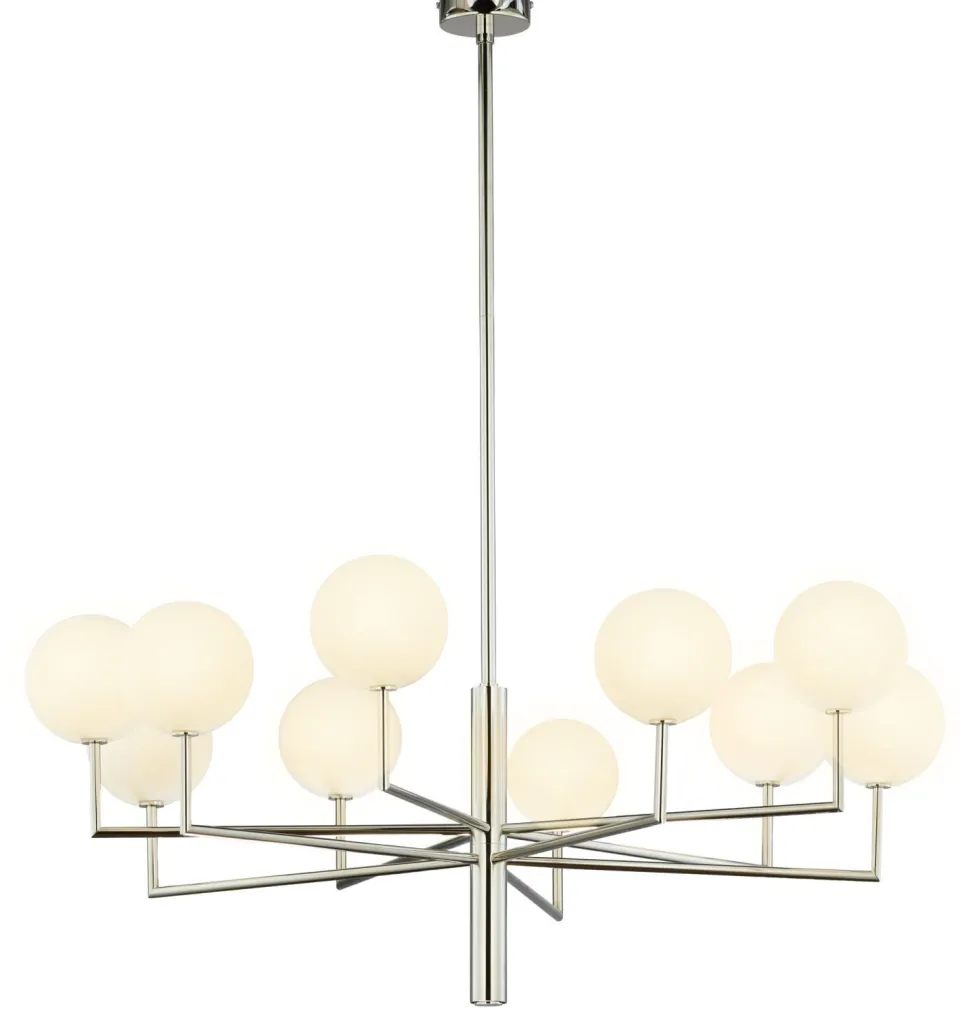 Moderne Deckenlampe Glas Nickel G9 10-flammig groß