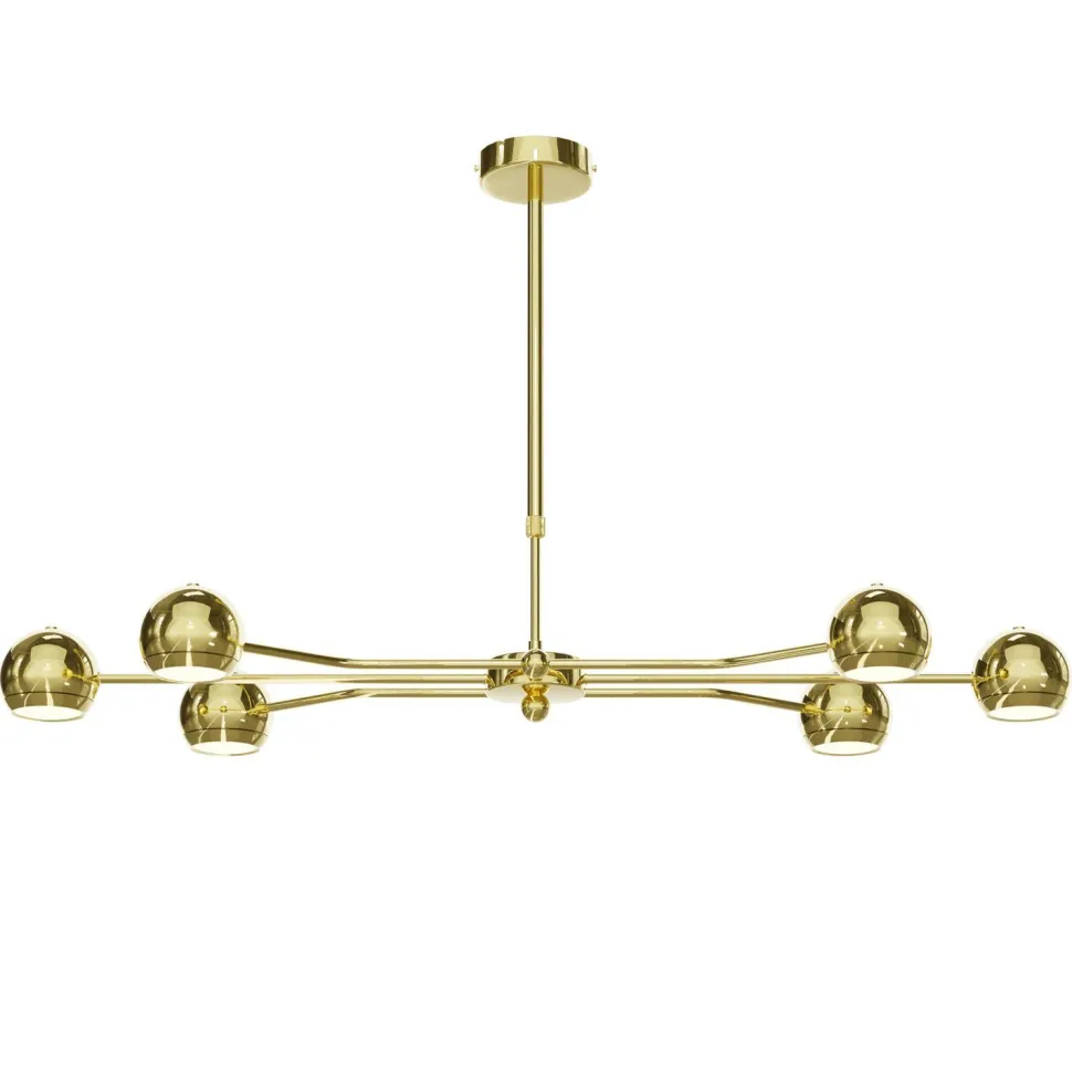 Moderne Deckenlampe Metall GU10 in Gold 6-flammig 106 cm