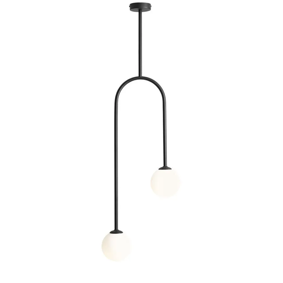 Moderne Deckenleuchte Glas Metall Schwarz E14 blendarm