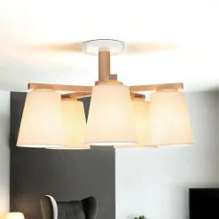 Moderne Deckenleuchte Holz 5xE27 Skandinavisch