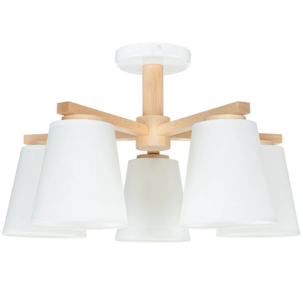 Moderne Deckenleuchte Holz 5xE27 Skandinavisch