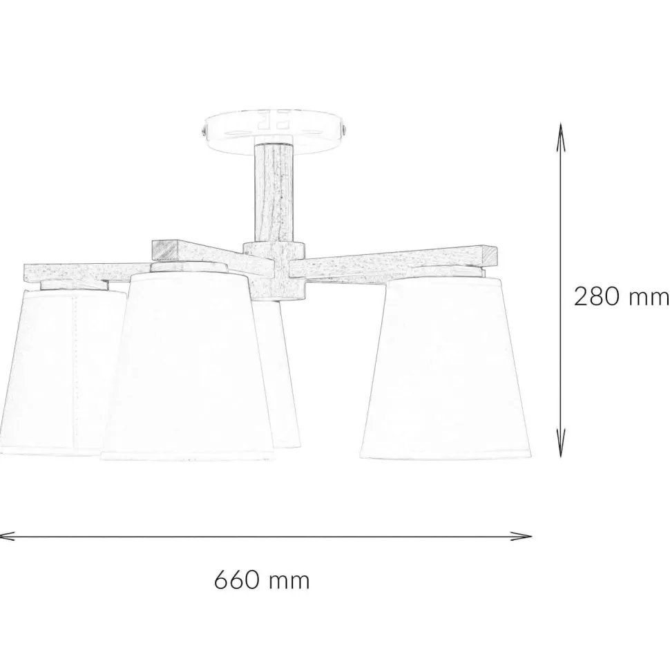 Moderne Deckenleuchte Holz 5xE27 Skandinavisch