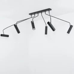 Moderne Deckenleuchte Schwarz 6-flmg