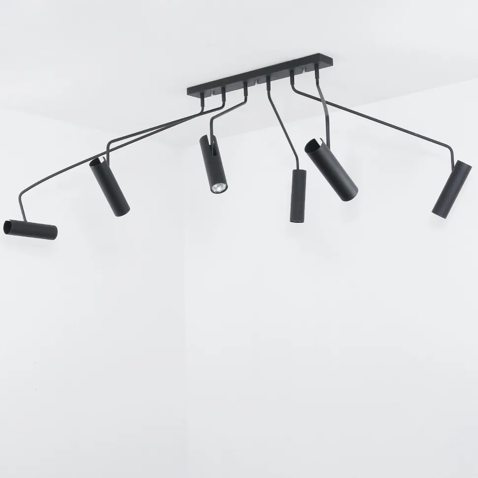 Moderne Deckenleuchte Schwarz 6-flmg