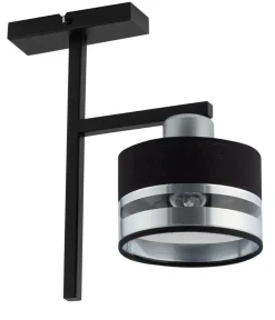 Moderne Deckenleuchte Silber Schwarz E27 L:28 cm