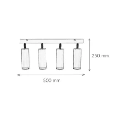 Moderne Deckenstrahler Silber lang Aluminium Lampe