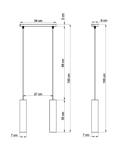Moderne Hängelampe Beton 2x GU10 Modern Küche Esszimmer