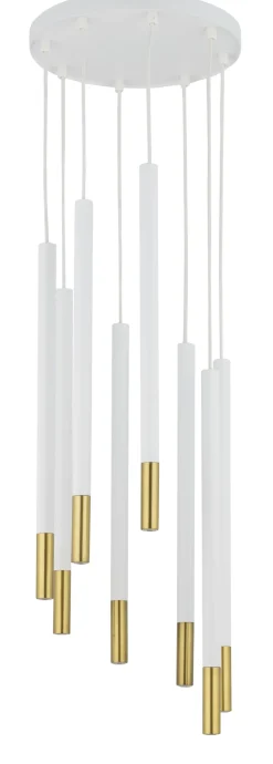 Moderne Hängelampe Gold Weiß Messing G9 Ø30 cm rund